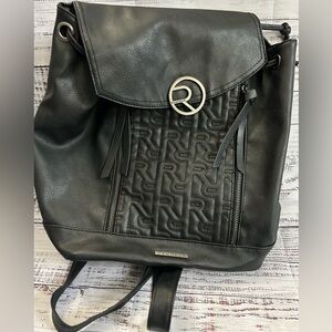 Rampage Black Faux Leather‎ Women’s Backpack Handbag